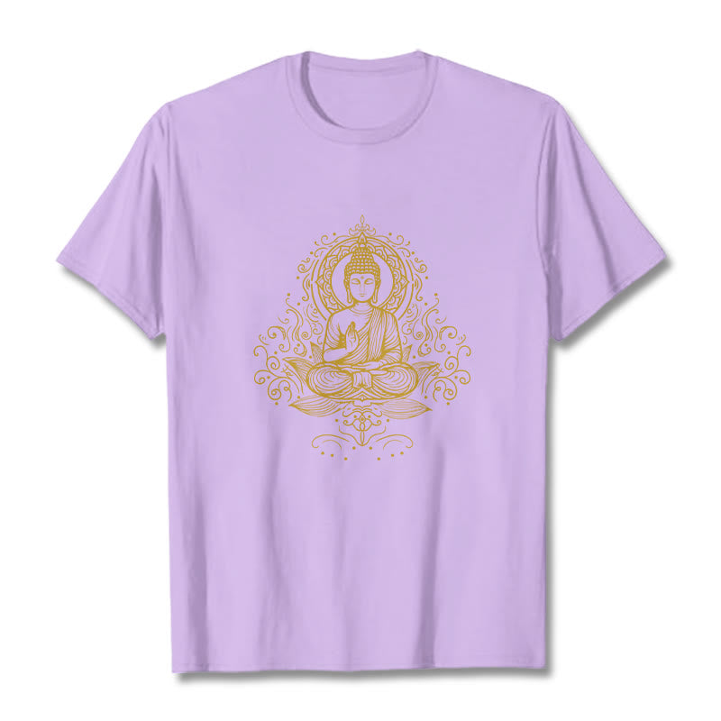 Buddha Stones Lotus Flower Vines Meditation Buddha Tee T-shirt