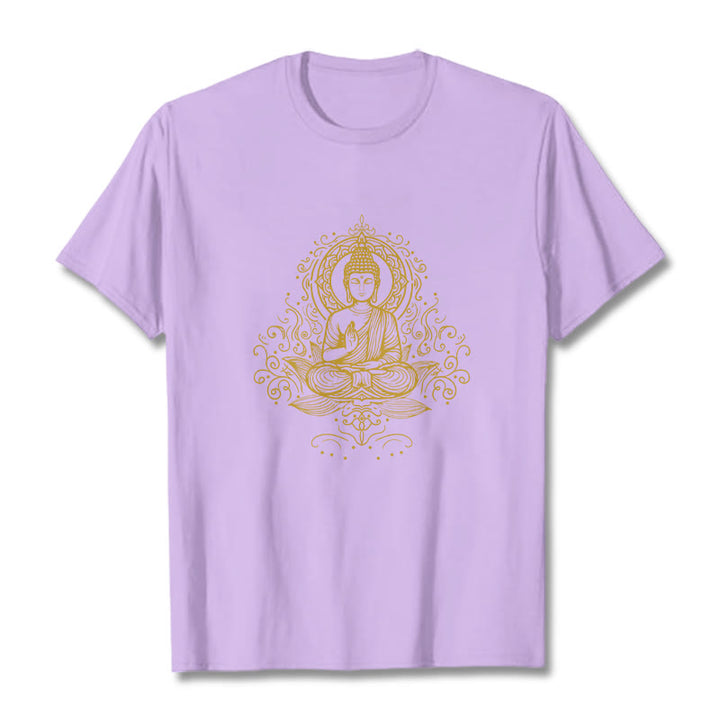 Buddha Stones Lotus Flower Vines Meditation Buddha Tee T-shirt