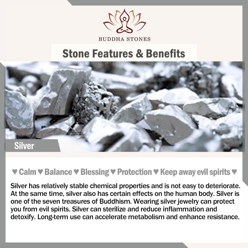 Buddha Stones Natural Irregular Cut Obsidian Grey Jasper 925 Sterling Silver Rolled Leaf Bead Protection Bracelet