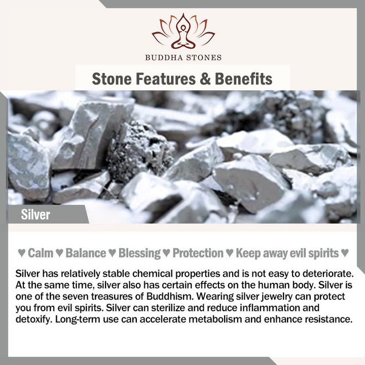 Buddha Stones Natural Irregular Cut Obsidian Grey Jasper 925 Sterling Silver Rolled Leaf Bead Protection Bracelet