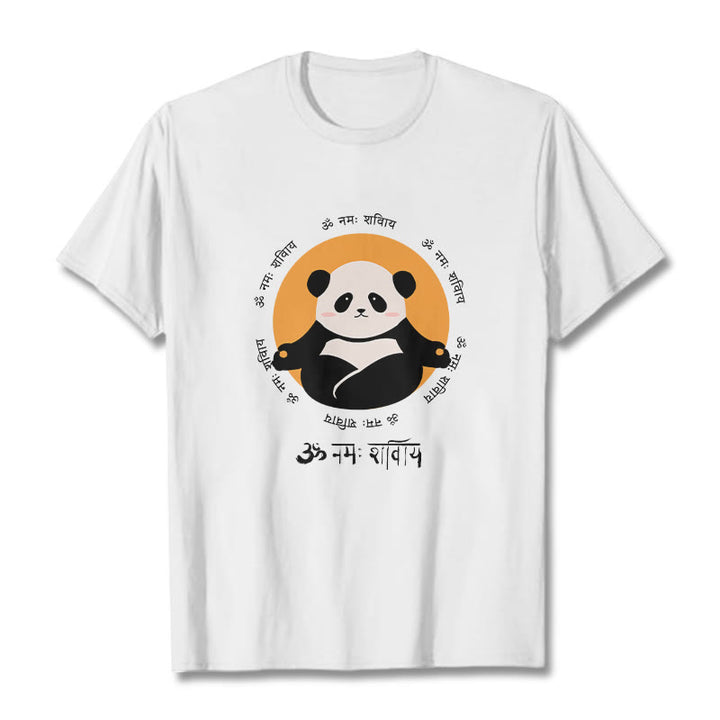 Buddha Stones Panda Sanskrit Namah Shivaya Tee T-shirt