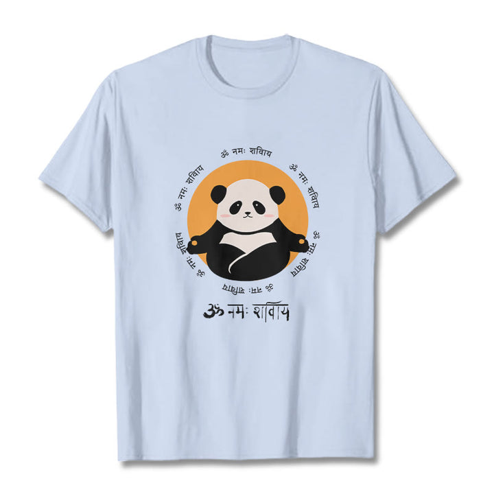 Buddha Stones Panda Sanskrit Namah Shivaya Tee T-shirt