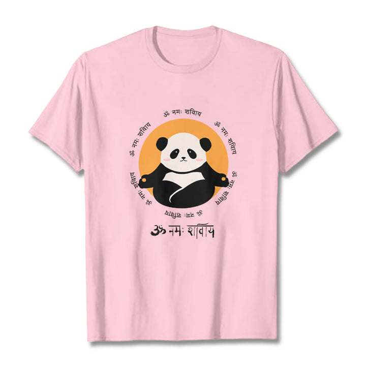 Buddha Stones Panda Sanskrit Namah Shivaya Tee T-shirt