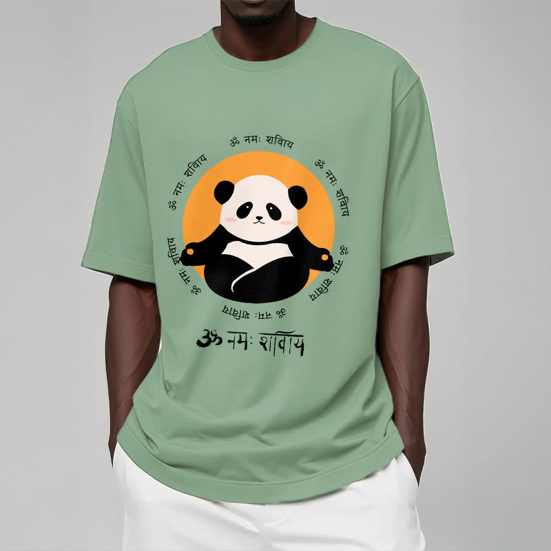 Buddha Stones Panda Sanskrit Namah Shivaya Tee T-shirt