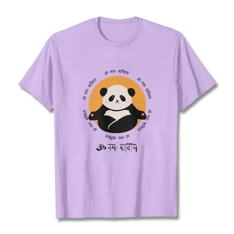 Buddha Stones Panda Sanskrit Namah Shivaya Tee T-shirt