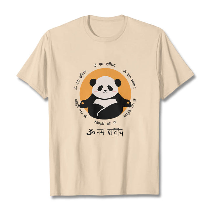 Buddha Stones Panda Sanskrit Namah Shivaya Tee T-shirt