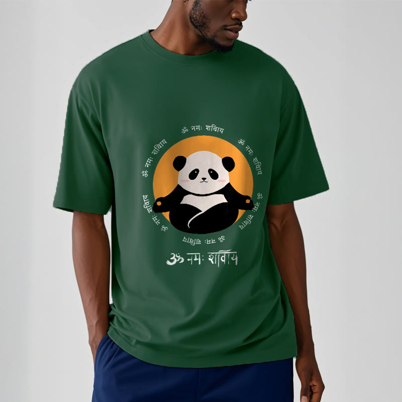 Buddha Stones Panda Sanskrit Namah Shivaya Tee T-shirt