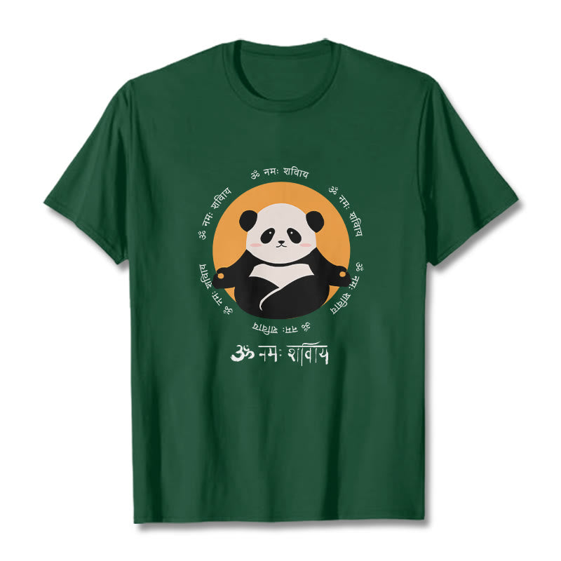 Buddha Stones Panda Sanskrit Namah Shivaya Tee T-shirt