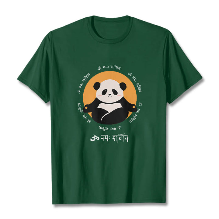 Buddha Stones Panda Sanskrit Namah Shivaya Tee T-shirt