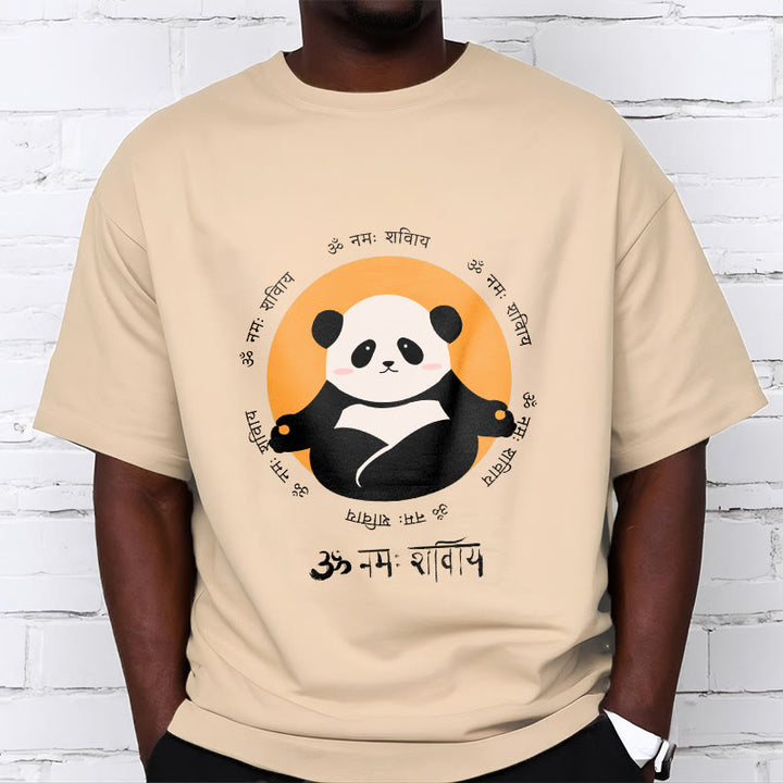 Buddha Stones Panda Sanskrit Namah Shivaya Tee T-shirt