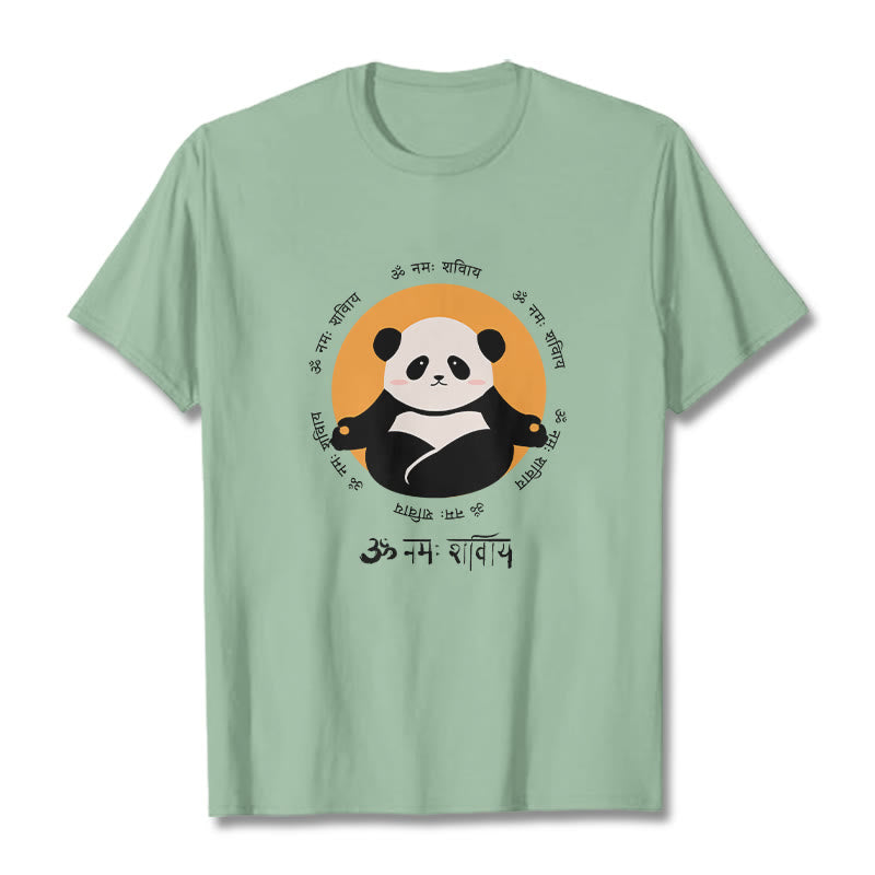 Buddha Stones Panda Sanskrit Namah Shivaya Tee T-shirt