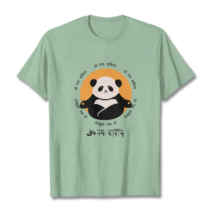 Buddha Stones Panda Sanskrit Namah Shivaya Tee T-shirt
