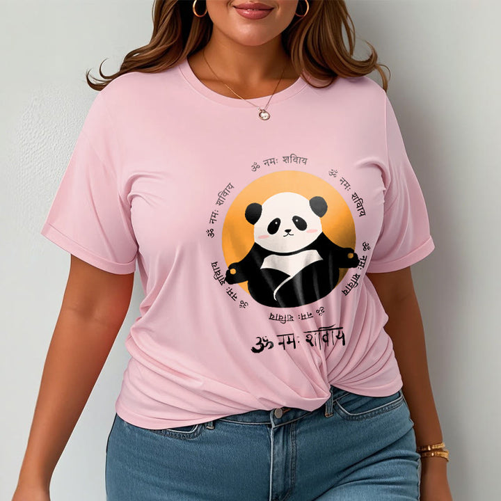Buddha Stones Panda Sanskrit Namah Shivaya Tee T-shirt