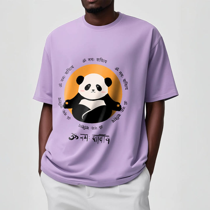 Buddha Stones Panda Sanskrit Namah Shivaya Tee T-shirt