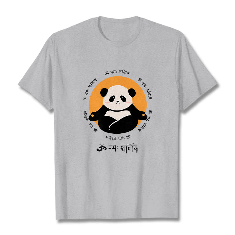 Buddha Stones Panda Sanskrit Namah Shivaya Tee T-shirt