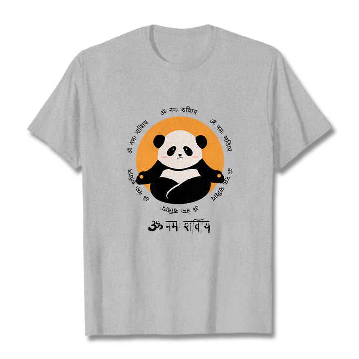 Buddha Stones Panda Sanskrit Namah Shivaya Tee T-shirt