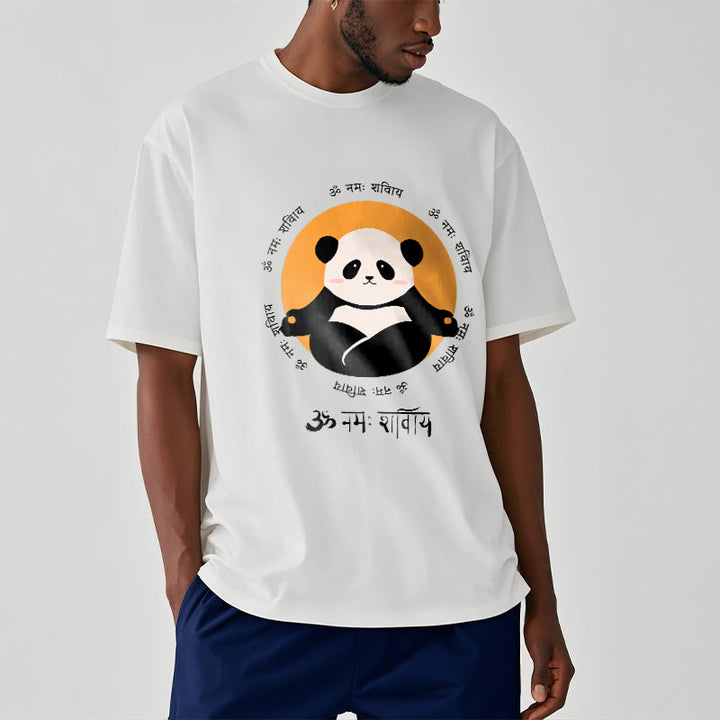 Buddha Stones Panda Sanskrit Namah Shivaya Tee T-shirt