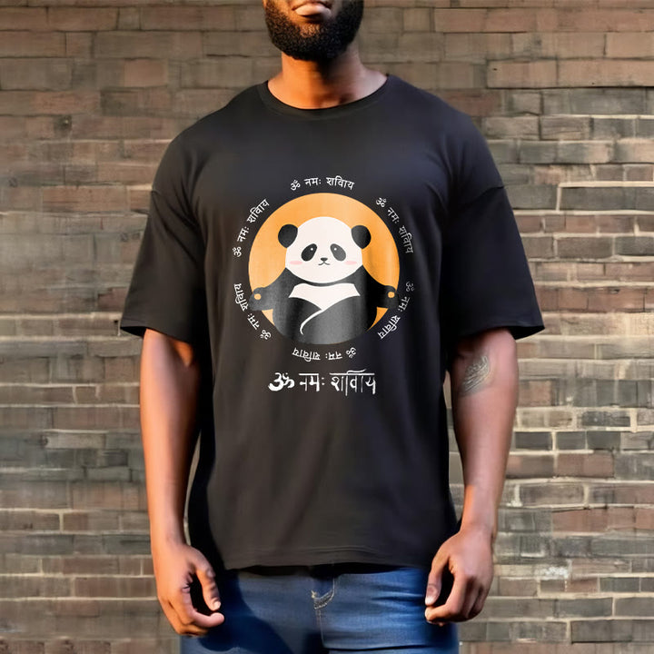 Buddha Stones Panda Sanskrit Namah Shivaya Tee T-shirt