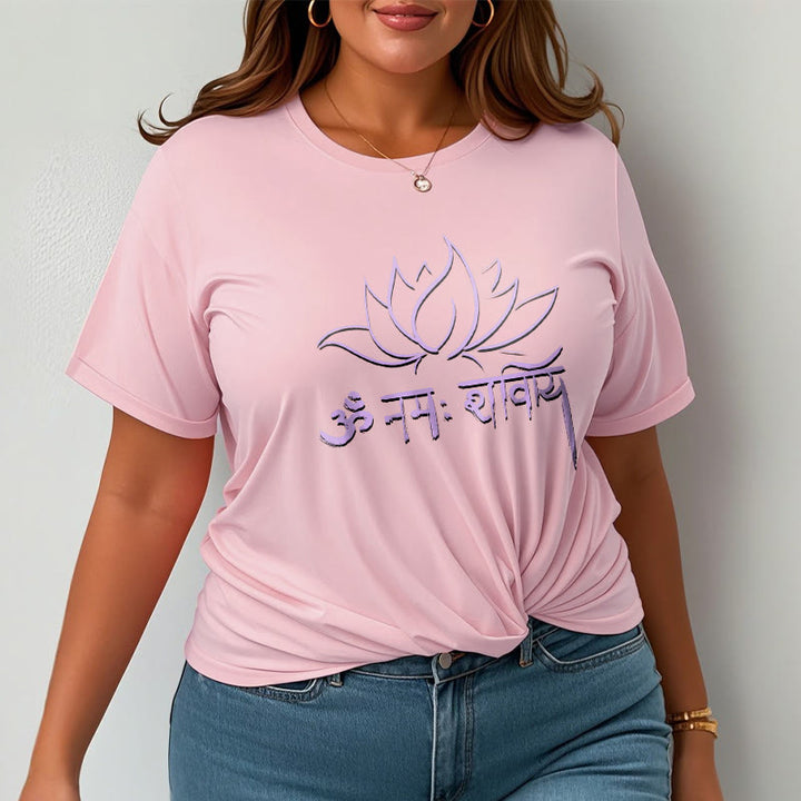 Buddha Stones Lotus Sanskrit Namah Shivaya Tee T-shirt