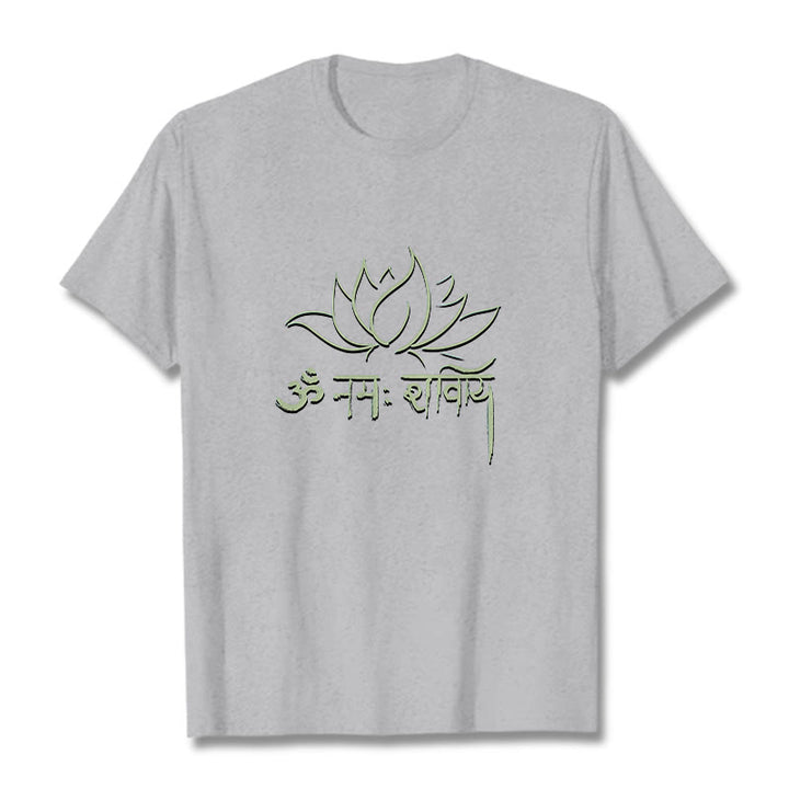 Buddha Stones Lotus Sanskrit Namah Shivaya Tee T-shirt
