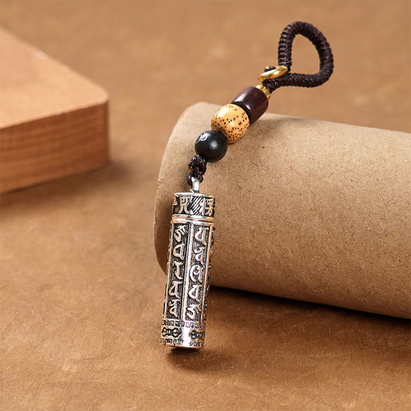 Buddha Stones Tibetan Om Mani Padme Hum Shurangama Mantra Vajra Pattern Copper Purity Key Chain - image 7