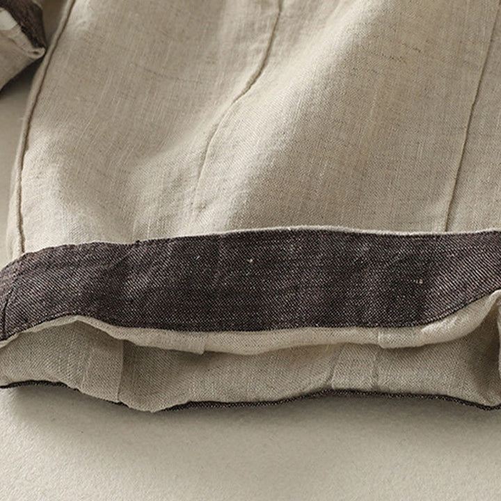 Buddha Stones Summer Casual Pure Color Drawstring 9 Length Cotton Linen Women's Harem Pants With Pockets