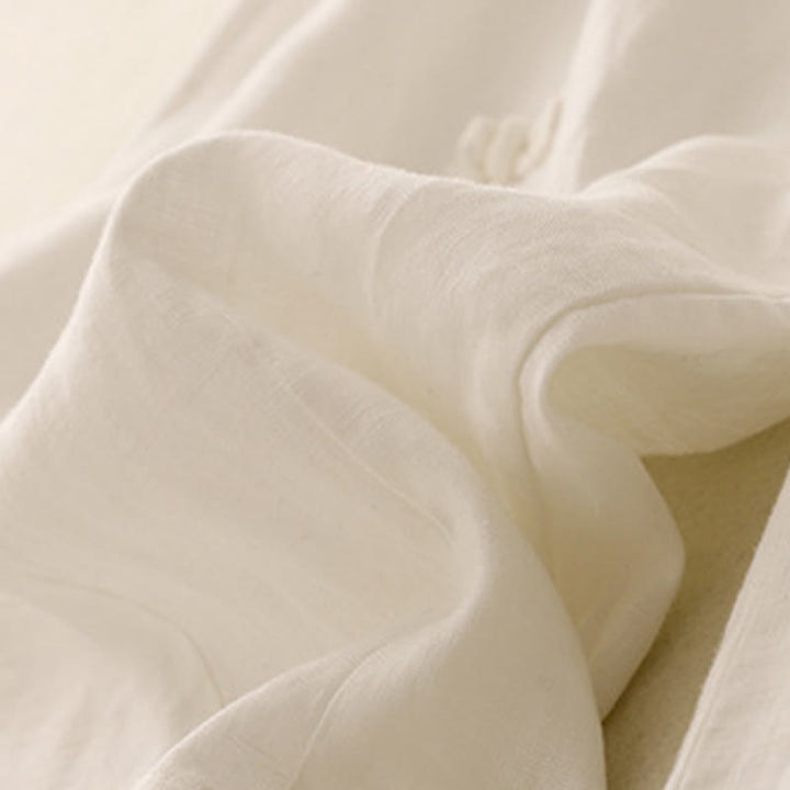 Buddha Stones Casual Plain Frog-Button Design 7-8 Length Cotton Linen Women's Harem Pants With Pockets - image 5