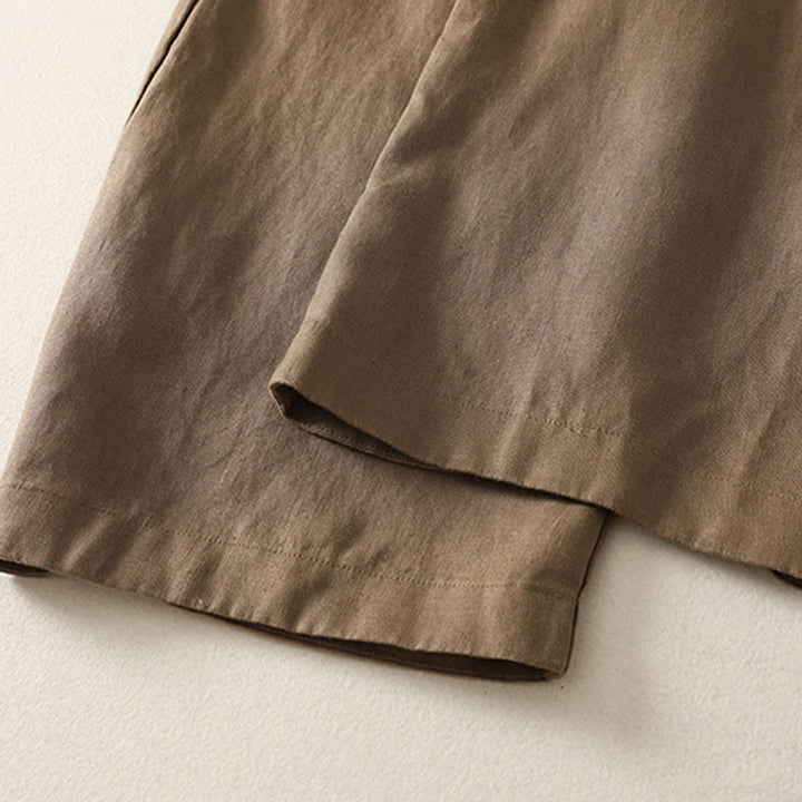 Buddha Stones Daily Plain Simple Design Cotton Linen Women's Pants With Pockets