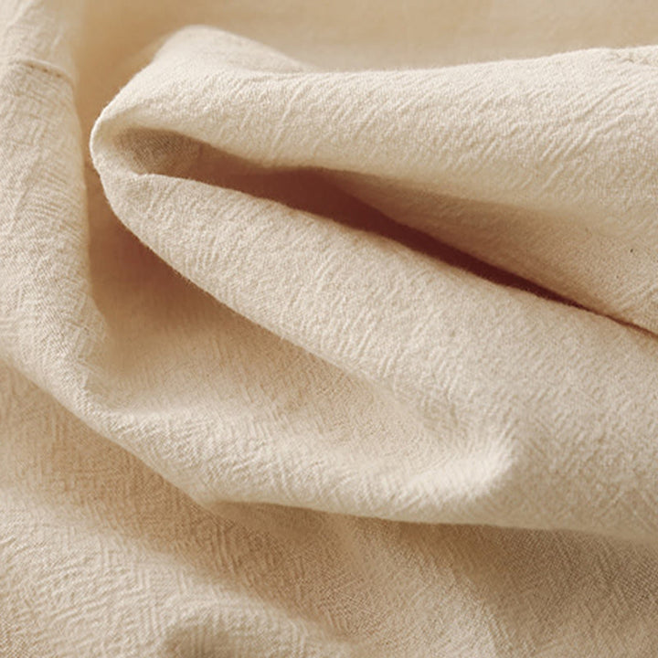 Buddha Stones Daily Plain Elastic Waistband Cotton Linen Women's Pants With Pockets