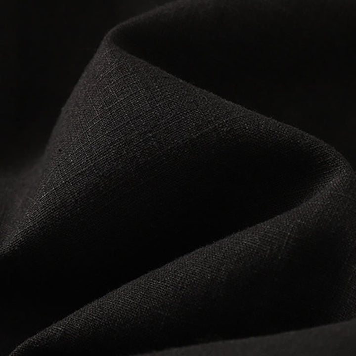 Buddha Stones Commute Solid Color Elastic Waistband Cotton Linen Women's Pants With Pockets - image 13