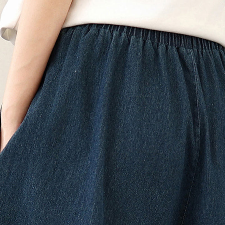 Buddha Stones Spring Vintage Distressed Tassel Design Women's Wide Leg Pants With Pockets