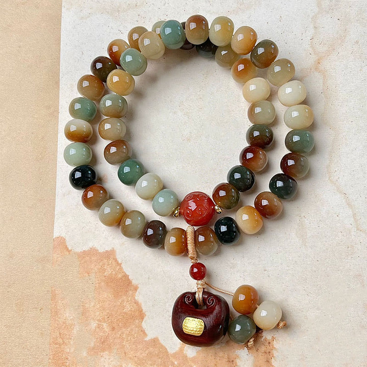 Buddha Stones Colorful Bodhi Seed Harmony Double Wrap Bracelet