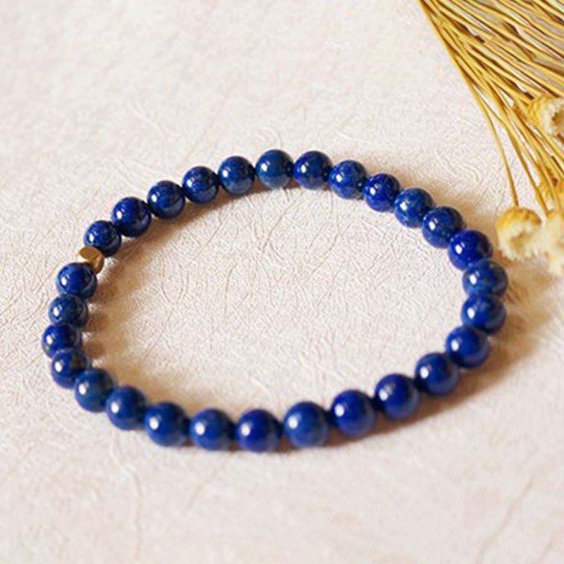 Buddha Stones 4mm Ultra-thin Lazurite Lapis Lazuli Beads Self Care Bracelet - image 1