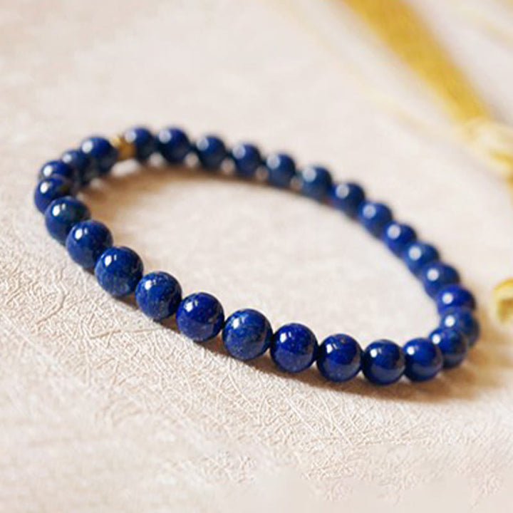 Buddha Stones 4mm Ultra-thin Lazurite Lapis Lazuli Beads Self Care Bracelet - image 2