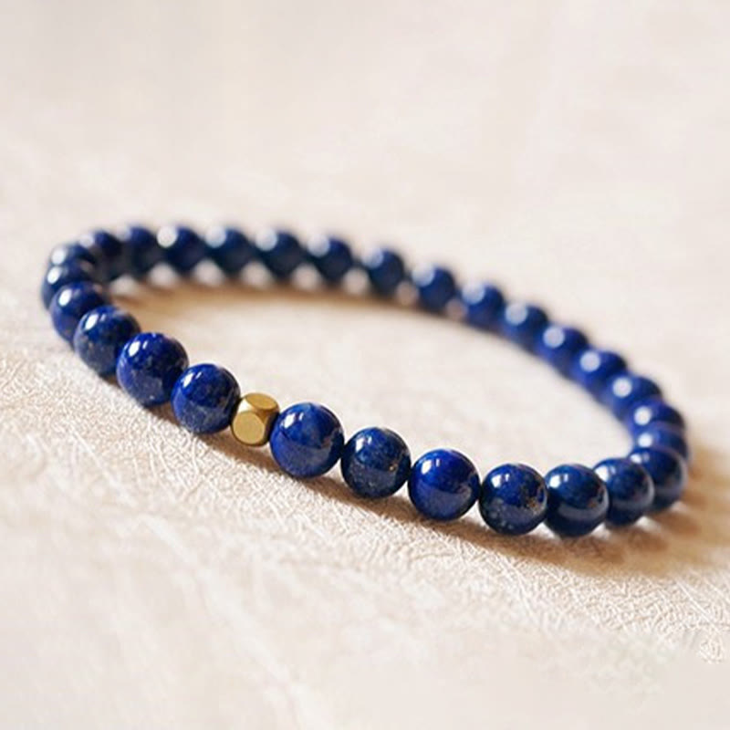 Buddha Stones 4mm Ultra-thin Lazurite Lapis Lazuli Beads Self Care Bracelet - image 7