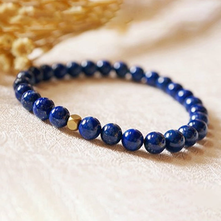 Buddha Stones 4mm Ultra-thin Lazurite Lapis Lazuli Beads Self Care Bracelet - image 10