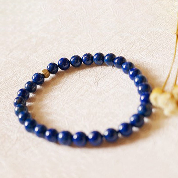 Buddha Stones 4mm Ultra-thin Lazurite Lapis Lazuli Beads Self Care Bracelet - image 8