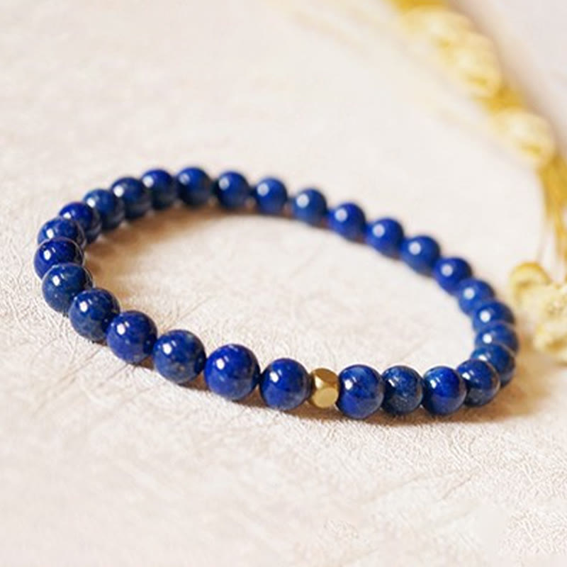 Buddha Stones 4mm Ultra-thin Lazurite Lapis Lazuli Beads Self Care Bracelet - image 4