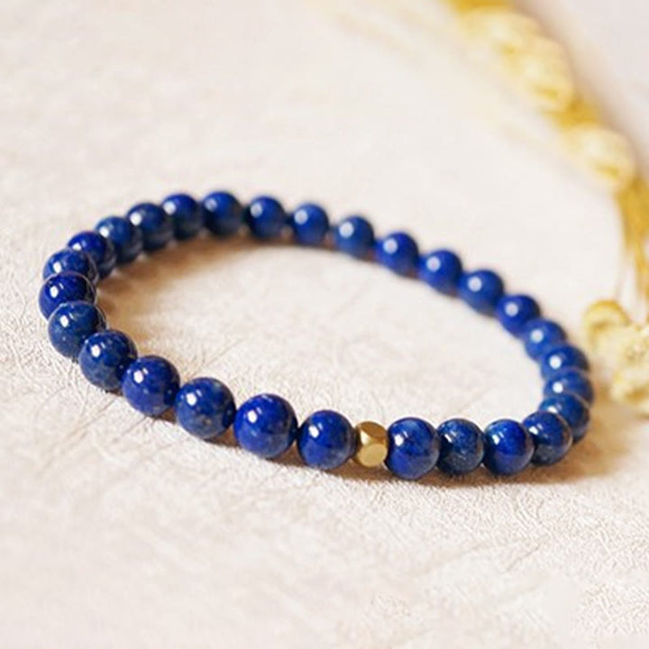 Buddha Stones 4mm Ultra-thin Lazurite Lapis Lazuli Beads Self Care Bracelet - image 4