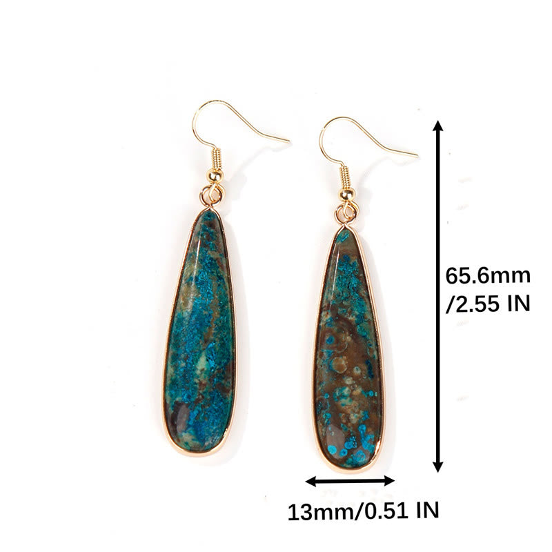 Buddha Stones Emperor Stone Water Drop Happiness Dangle Earrings