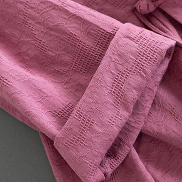 Buddha Stones Casual Solid Color Frog Button Long Sleeve Zen Cotton Linen Women's Shirt - image 18