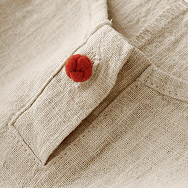 Buddha Stones Casual Plain  Women's Crew Neck Design Loose Half Sleeve Cotton Linen T-shirt - image 6