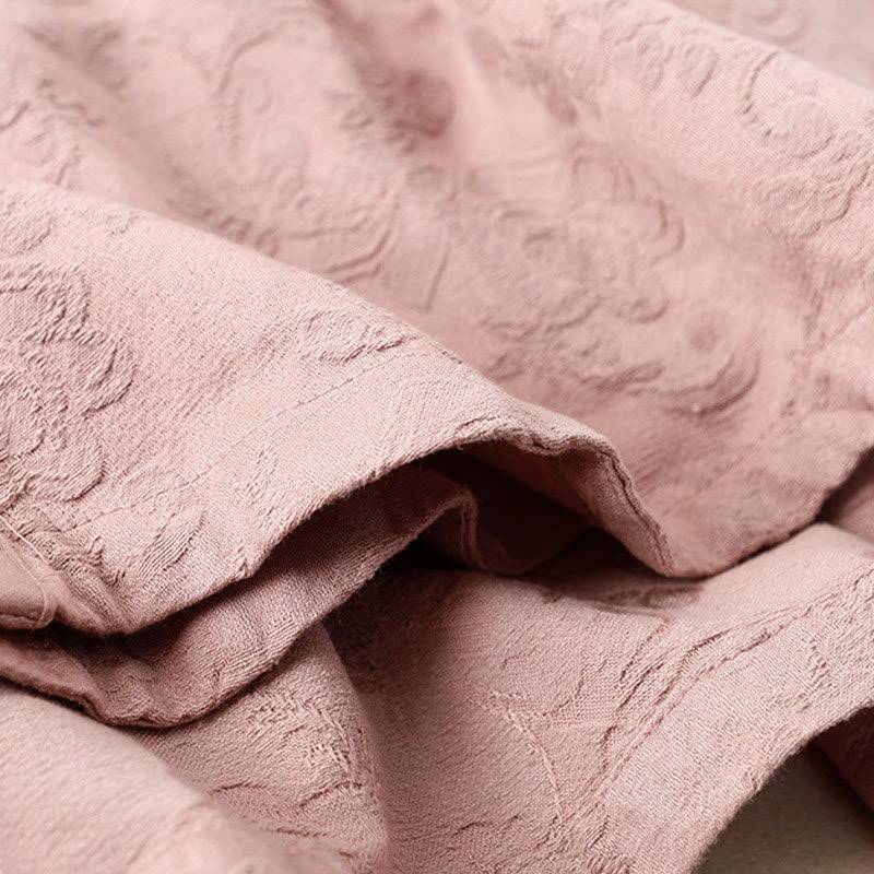 Buddha Stones Embroidered Flowers Grass Frog-Button Long Sleeve Cotton Women's Shirt - image 6