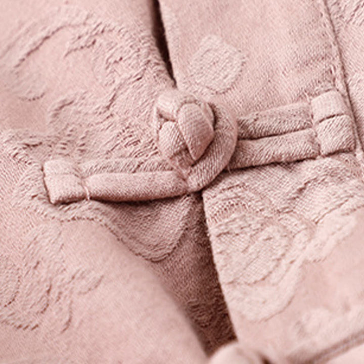 Buddha Stones Embroidered Flowers Grass Frog-Button Long Sleeve Cotton Women's Shirt - image 10