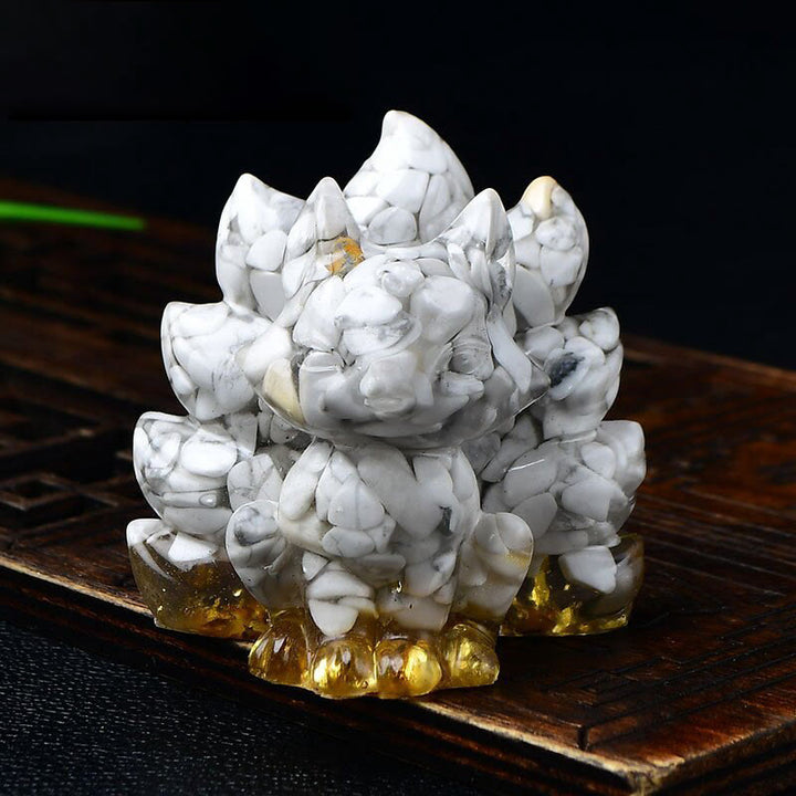 Buddha Stones Natural Various Crystal Strawberry Quartz Amethyst Nine Tailed Fox Protection Home Decoration