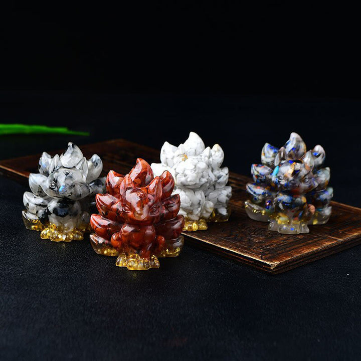 Buddha Stones Natural Various Crystal Strawberry Quartz Amethyst Nine Tailed Fox Protection Home Decoration - image 57