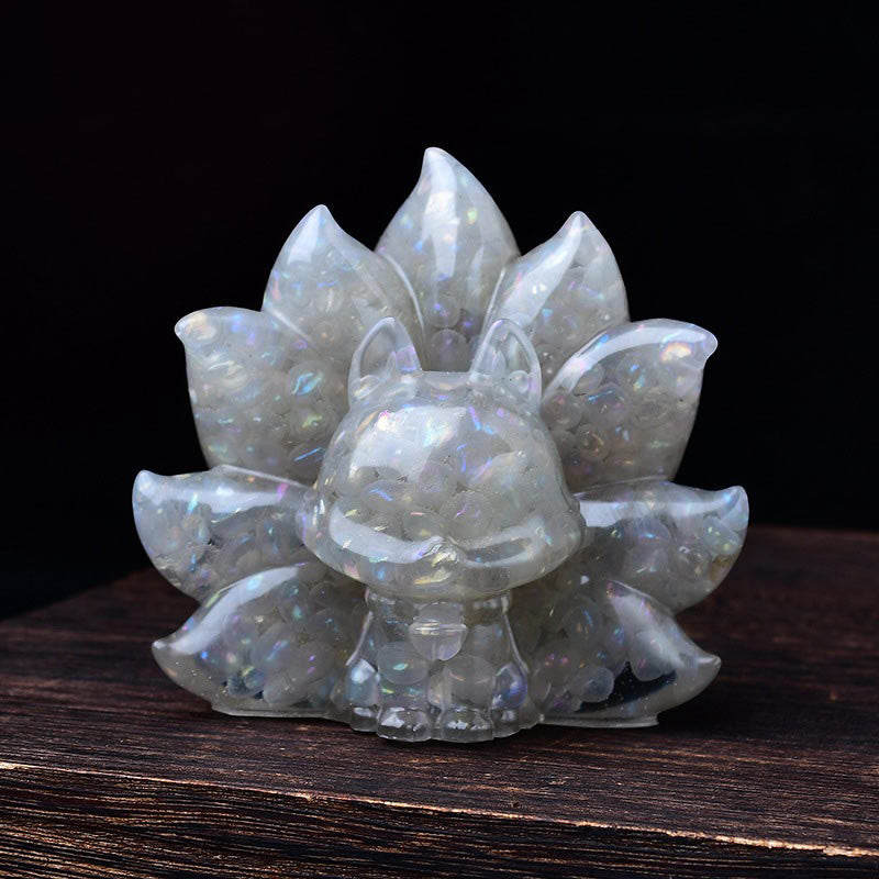 Buddha Stones Small Various Stone Pink Crystal Citrine Amethyst Nine Tailed Fox Warmth Home Decoration - Moonstone 8.8*6.9*8cm - image 20