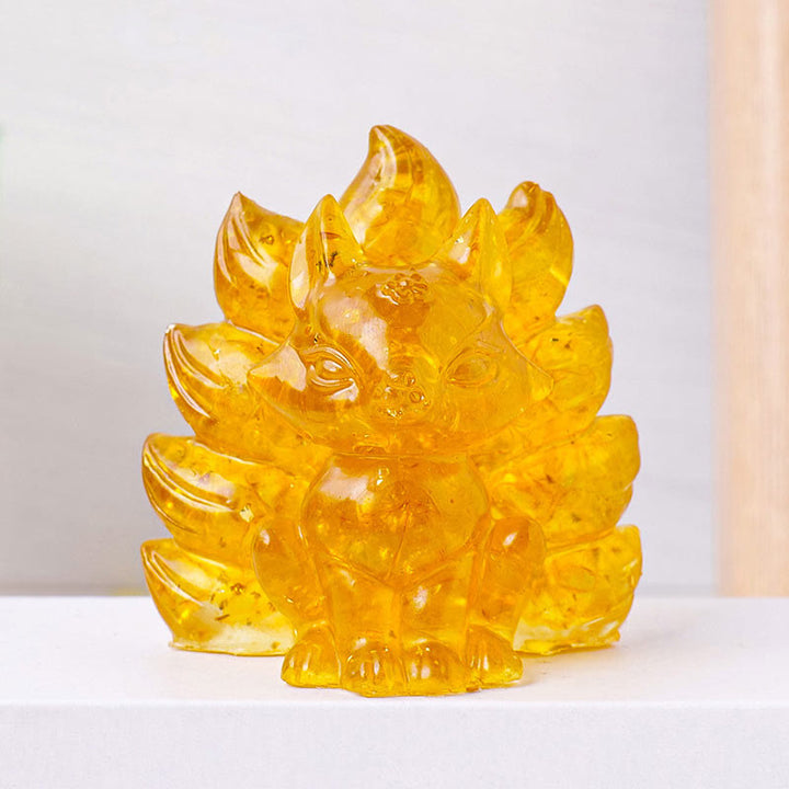 Buddha Stones Small Various Stone Strawberry Quartz Amethyst Green Aventurine Nine Tailed Fox Healing Home Decoration