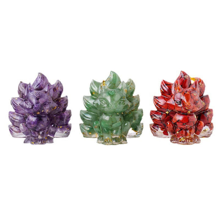 Buddha Stones Small Various Stone Strawberry Quartz Amethyst Green Aventurine Nine Tailed Fox Healing Home Decoration - image 31