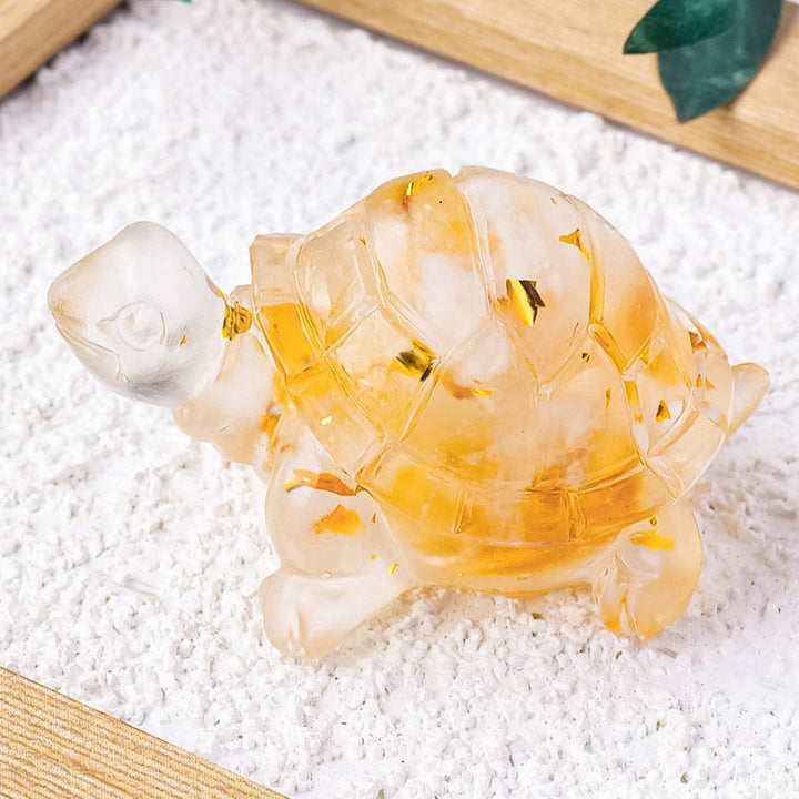 Buddha Stones Various Stone Citrine Green Aventurine Amethyst Mini Turtle Prosperity Home Decoration
